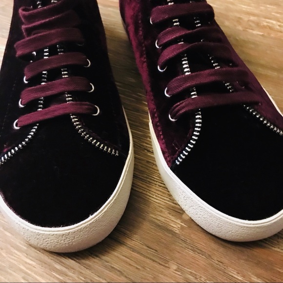 NEW Rebecca Minkoff Zaina Velvet Acai Sneakers - Picture 5 of 8